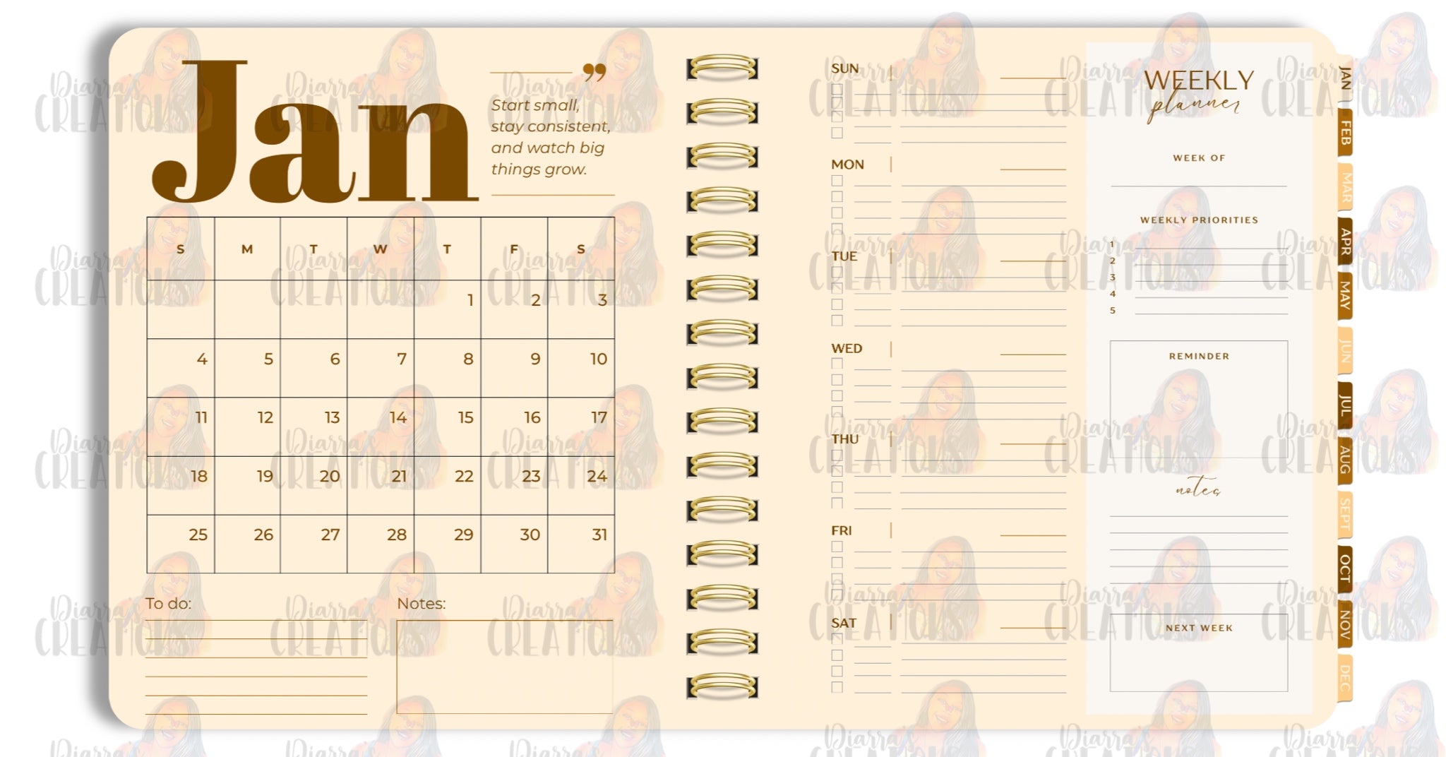 BROWN&CREAM PLANNER 2026