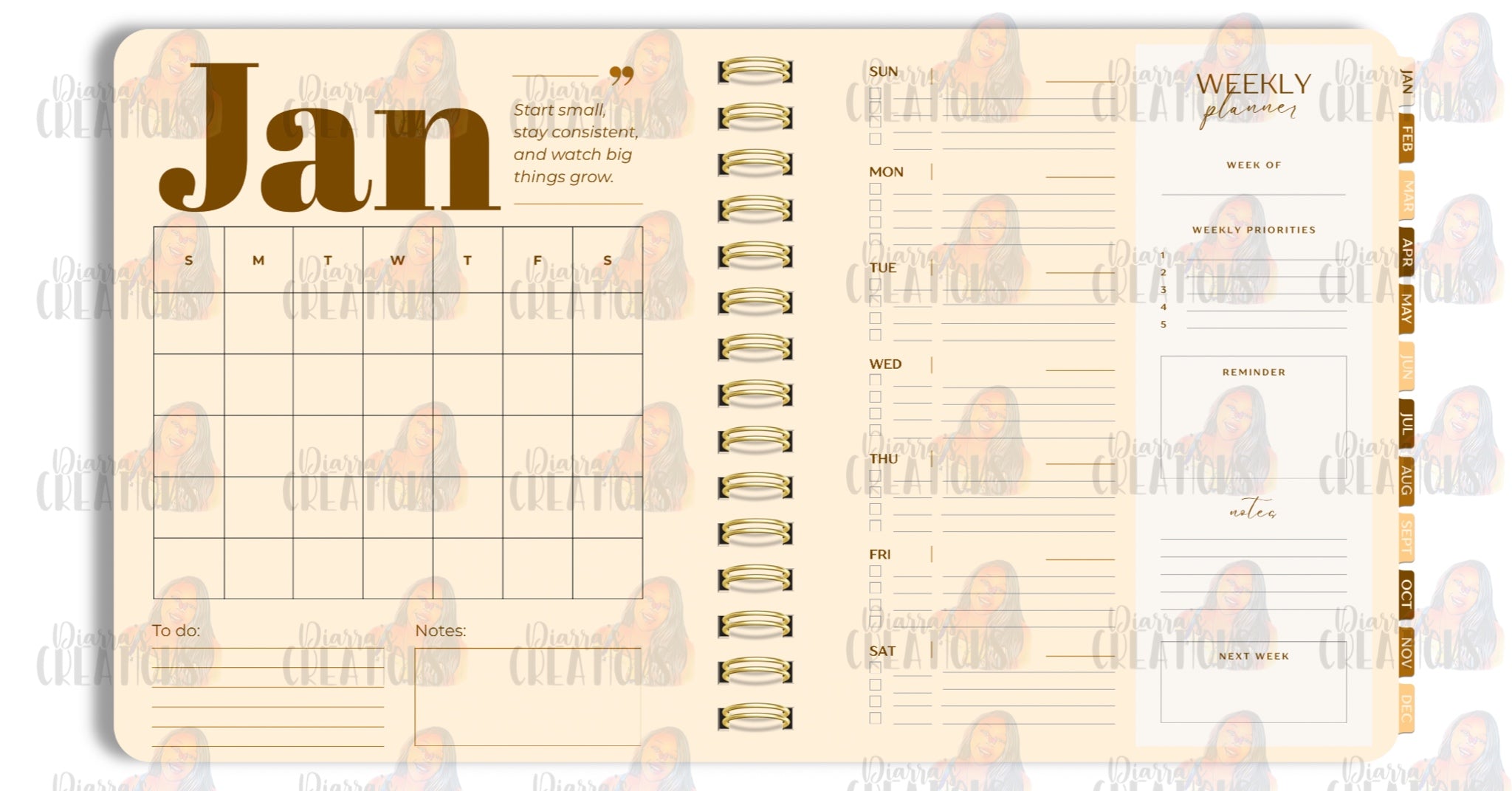BROWN&CREAM PLANNER (UNDATED)