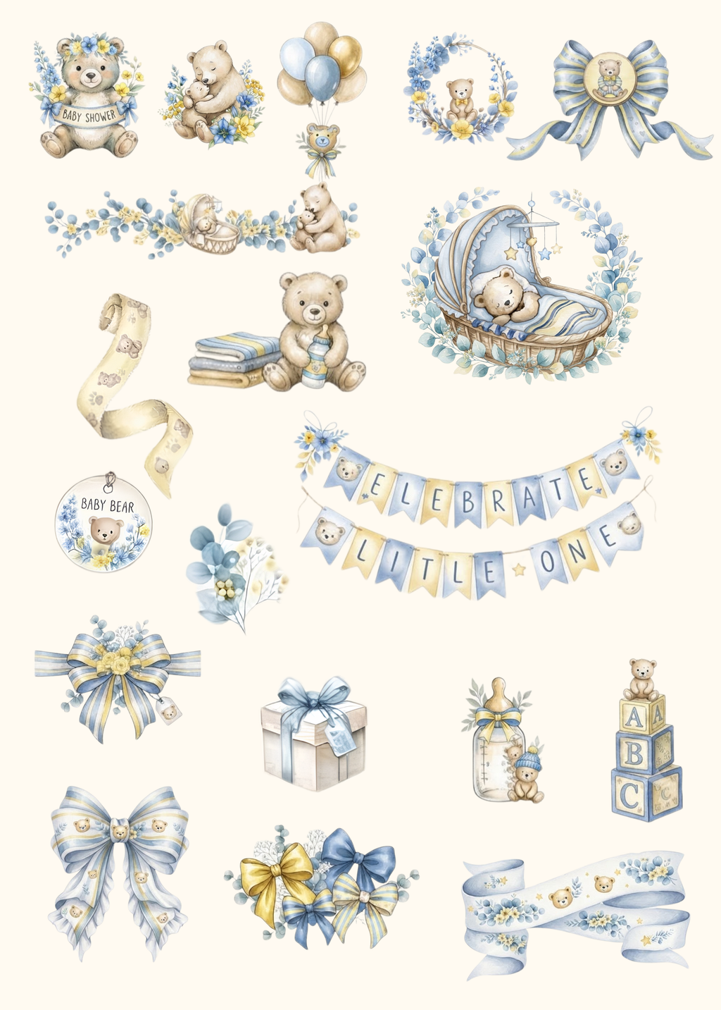 NEUTRAL BEAR BABY SHOWER INVITE